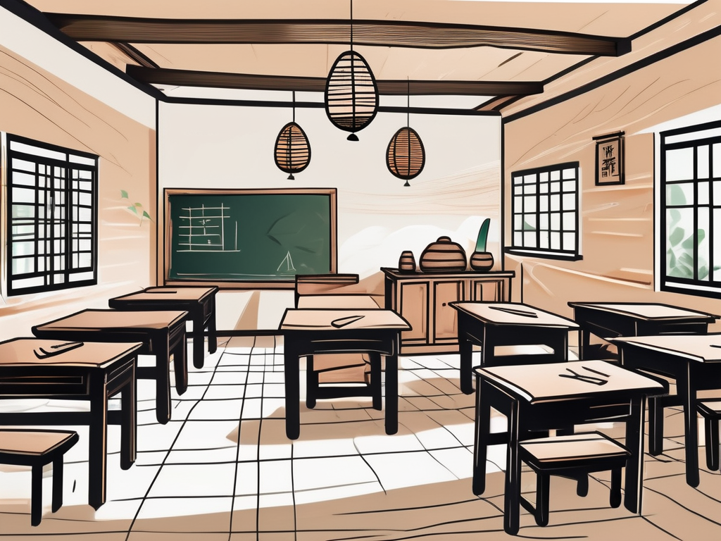 A traditional vietnamese classroom setting