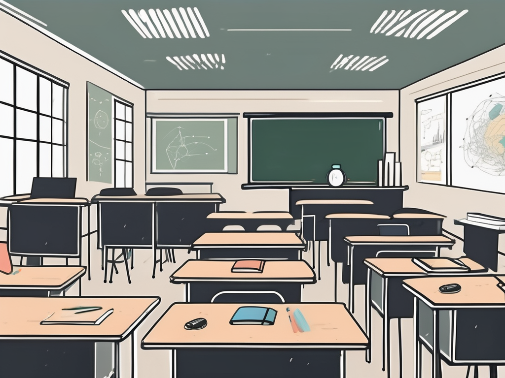 A classroom in malaysia with various teaching tools like a blackboard