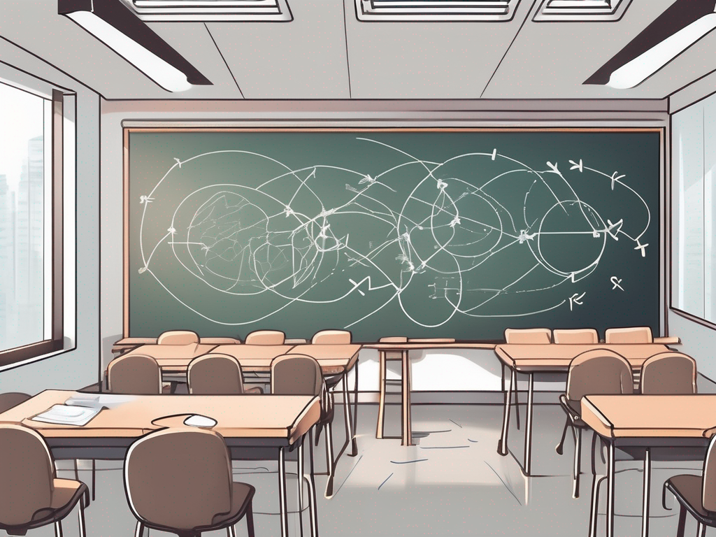 A classroom setting in south korea with chalkboards