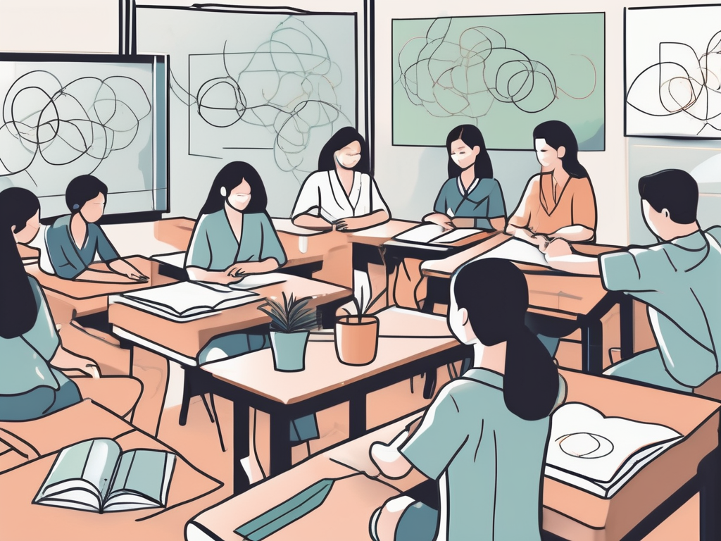 A classroom setting in thailand with various educational tools and resources