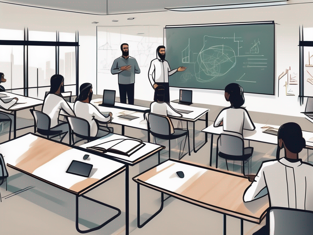 A modern classroom setting in the united arab emirates