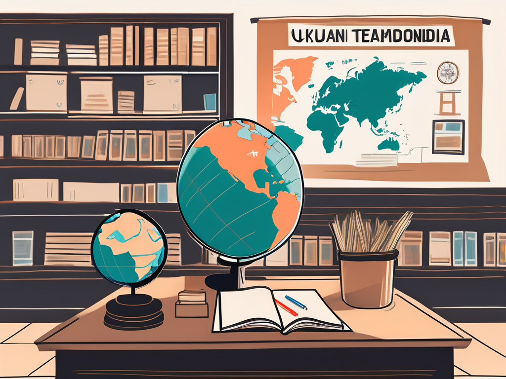 A classroom setting in cambodia with a teacher's desk