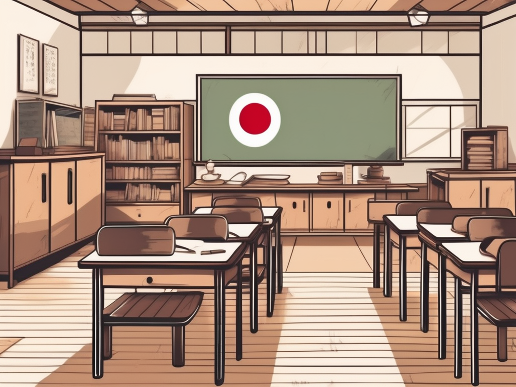 A japanese classroom with diverse cultural symbols