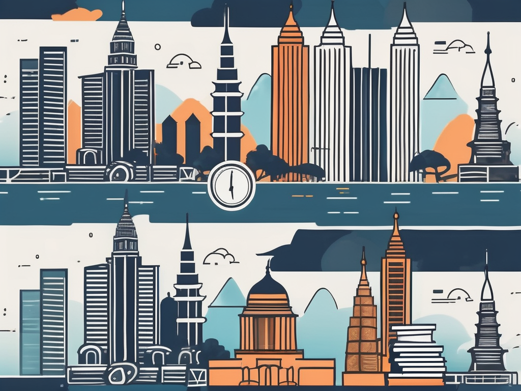 A malaysian city skyline with iconic buildings