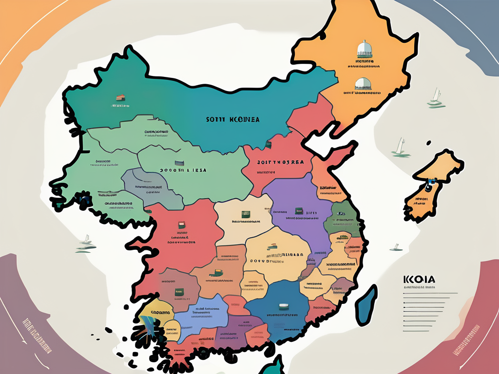 A stylized map of south korea