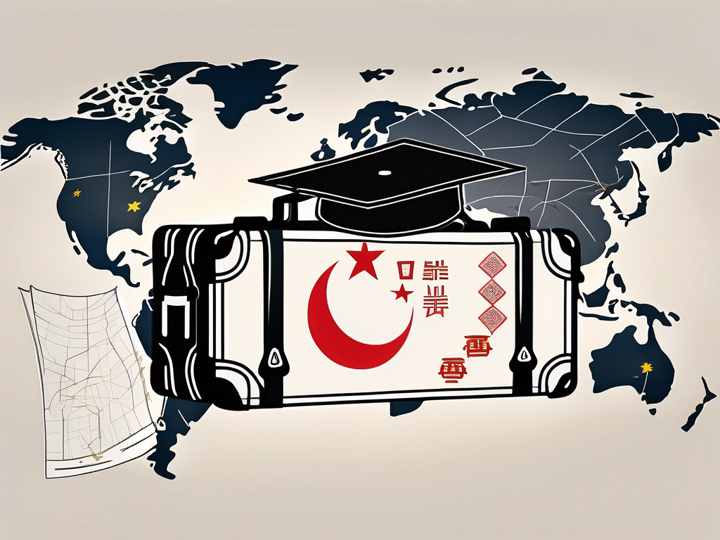 A suitcase adorned with chinese cultural symbols