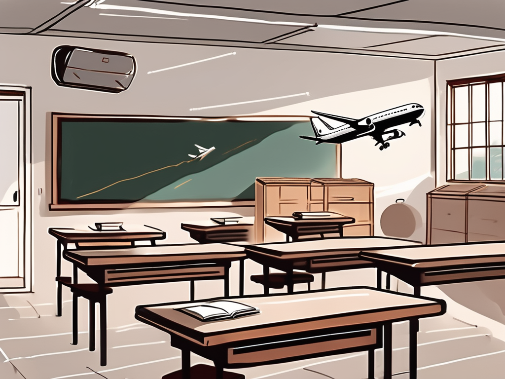 A classroom setting in china with a chalkboard