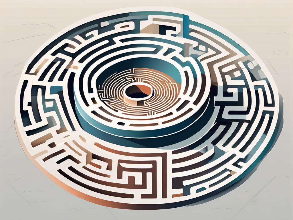 A complex maze in the shape of a graduation cap