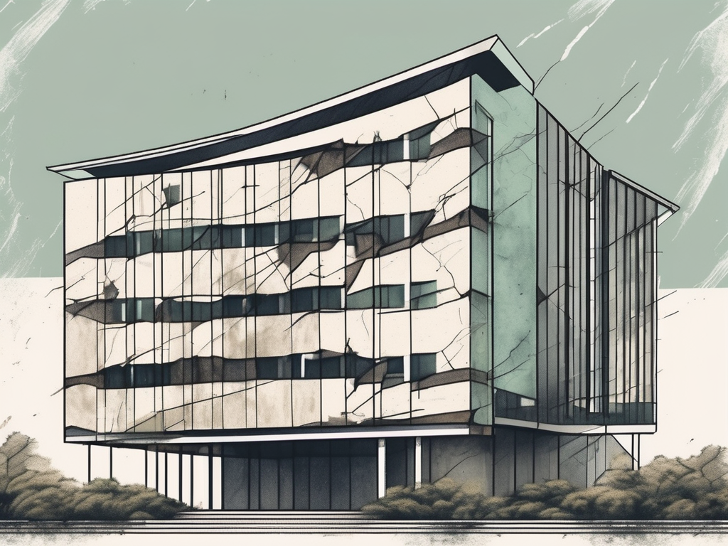 A university building in taiwan with visible cracks and decay