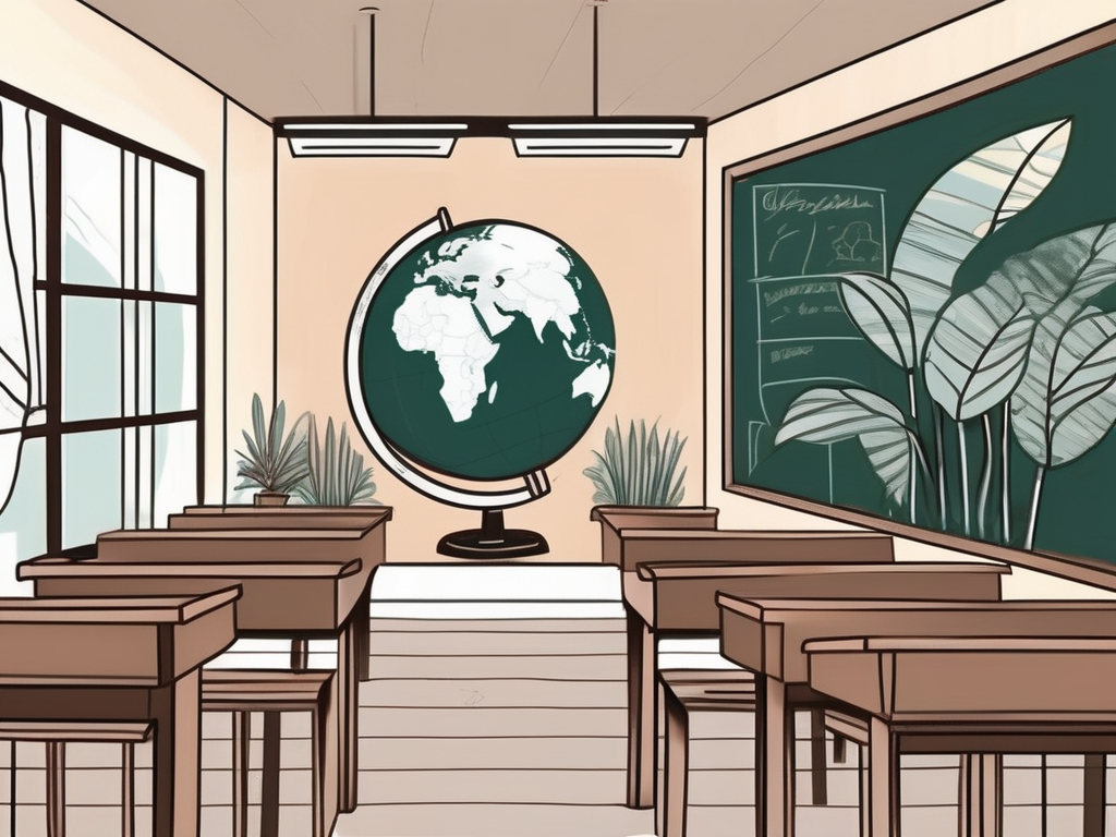 A typical indonesian classroom with a chalkboard