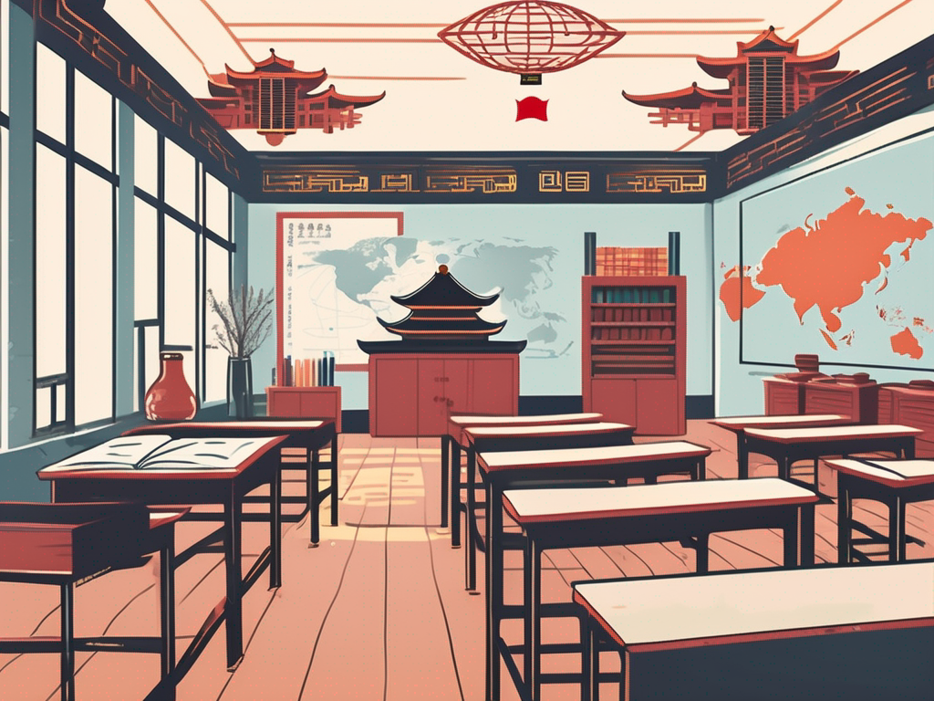 An american-style classroom with various educational tools