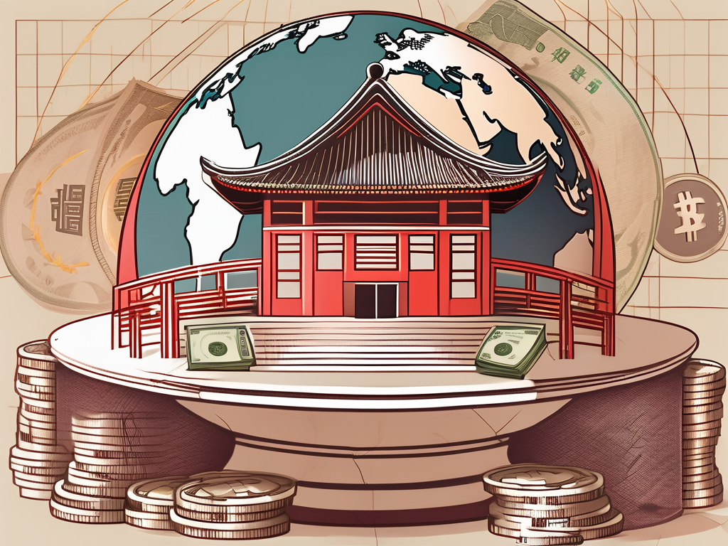 A traditional chinese schoolhouse with a globe showing china prominently