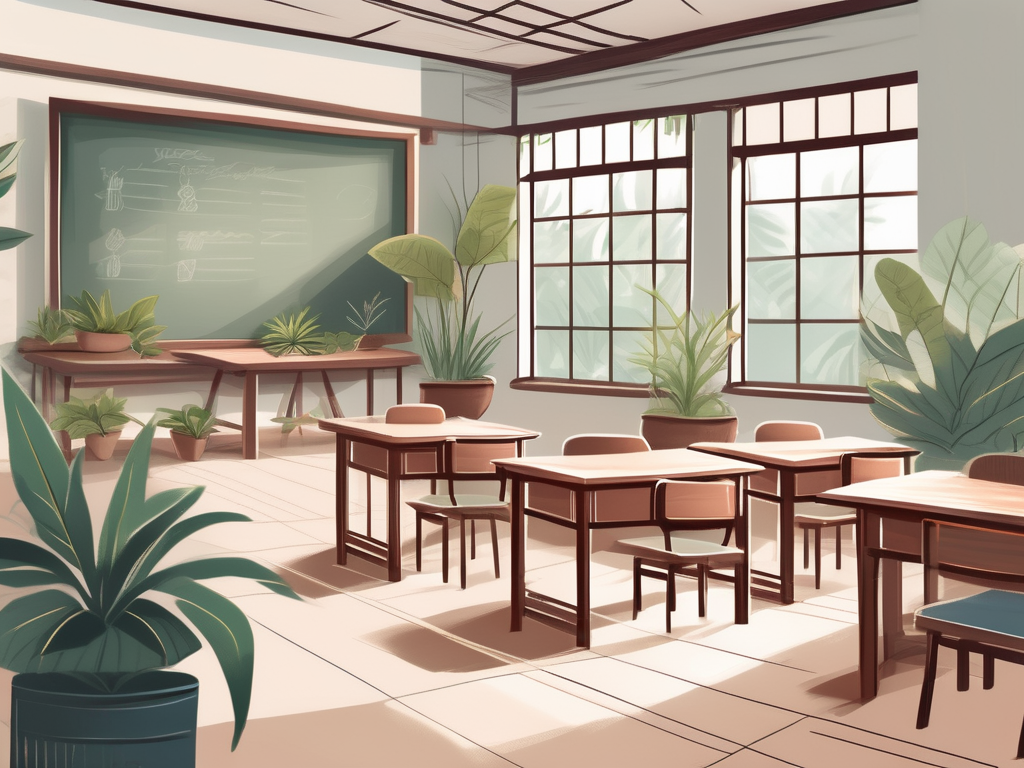 A serene classroom setting in vietnam