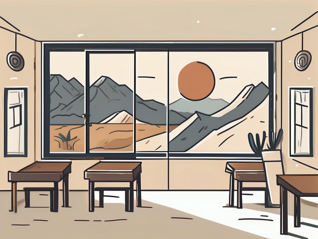 A classroom with various international symbols