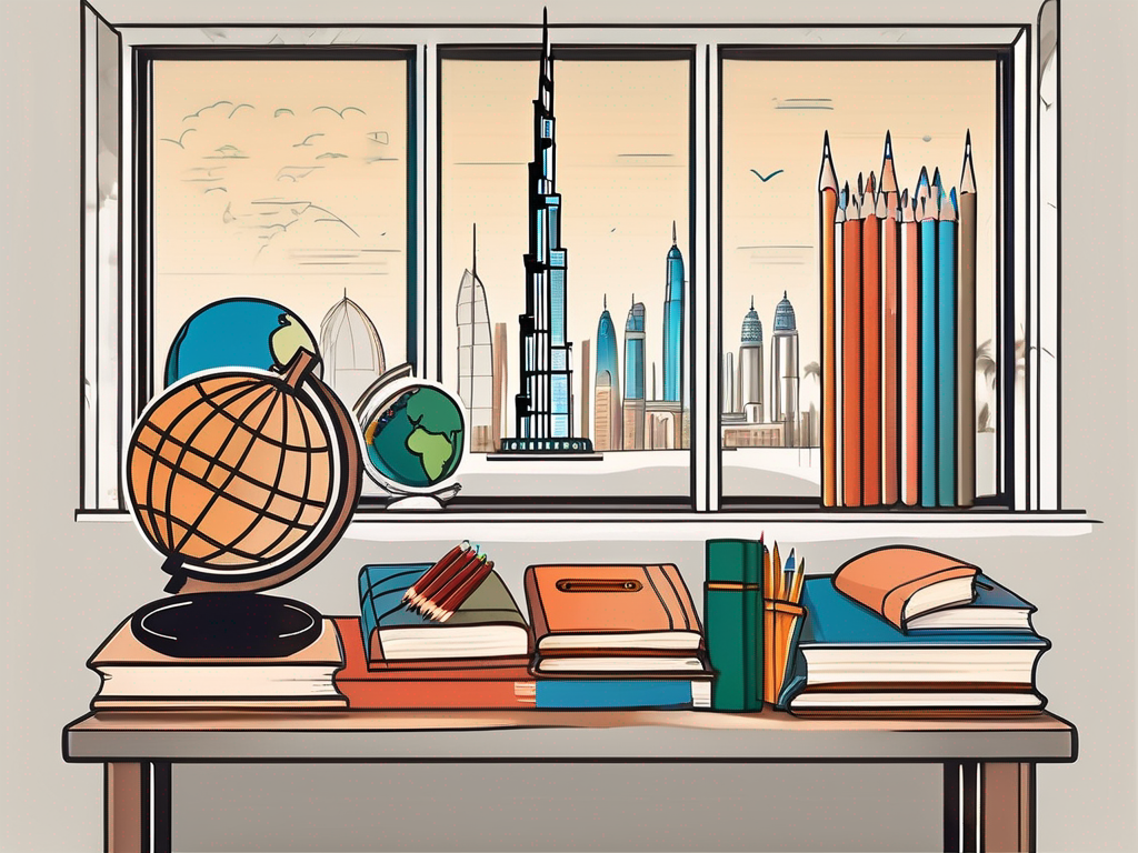 A diverse array of school supplies like books