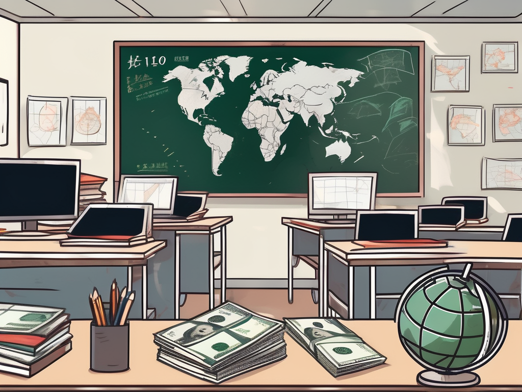 A classroom scene in taiwan with a globe