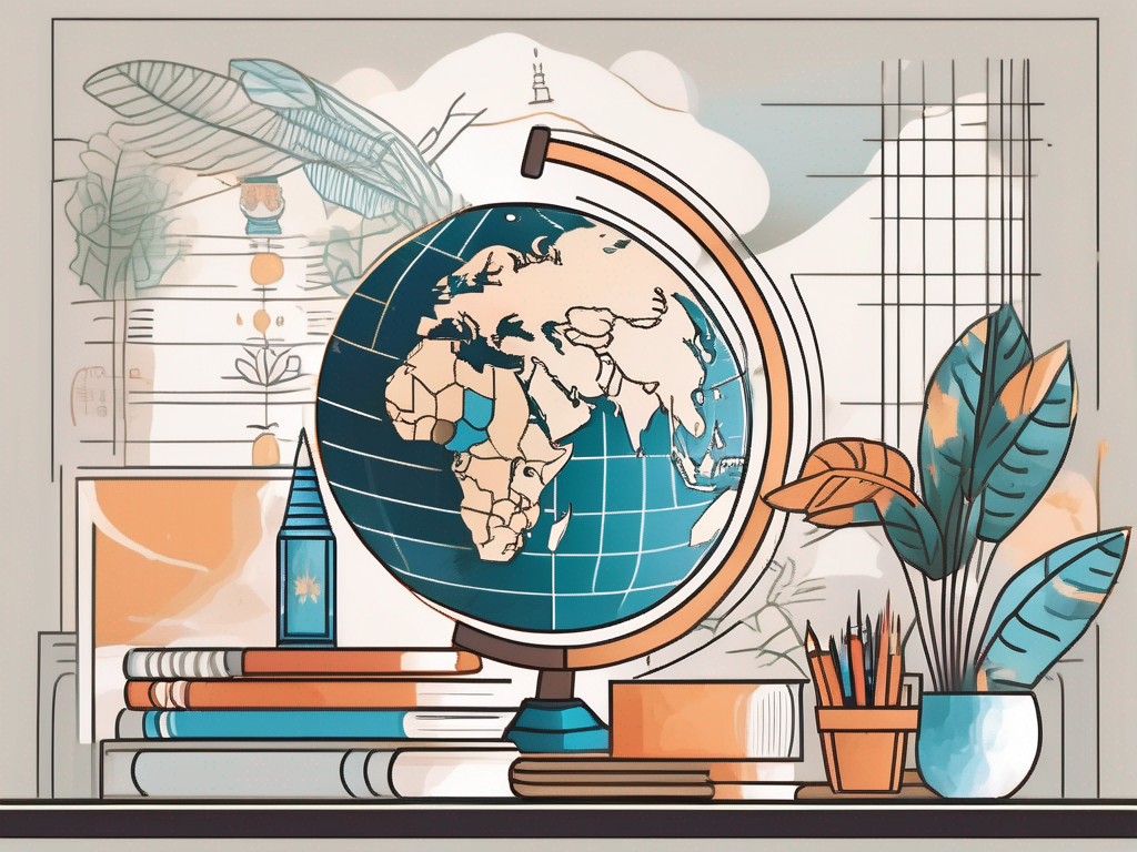 A classroom setting with diverse educational tools and elements