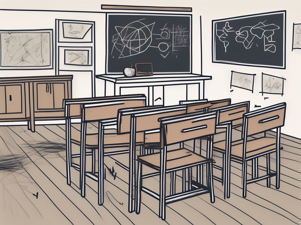 A classroom with diverse cultural symbols