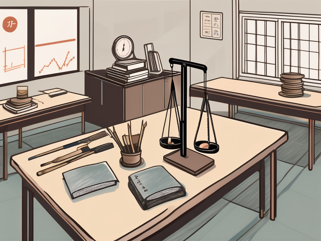 A classroom setting in japan with various teaching tools