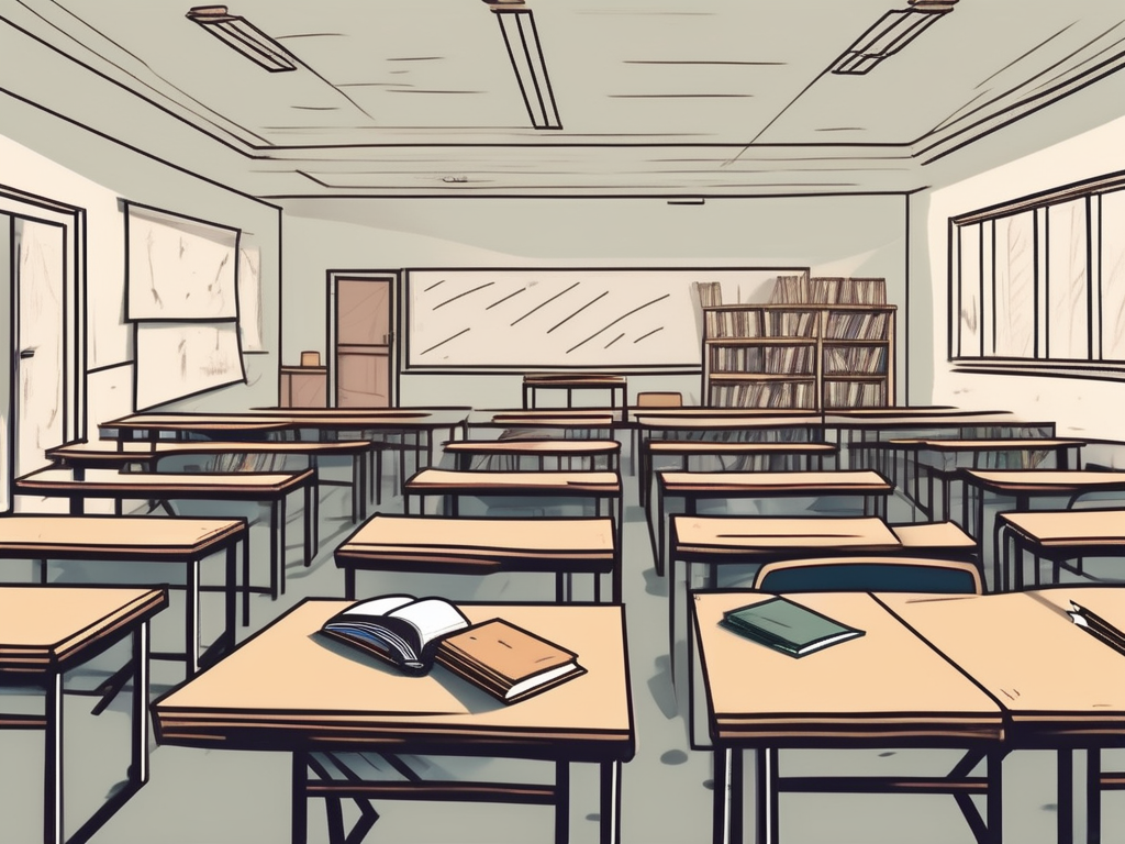 Diverse school supplies such as books