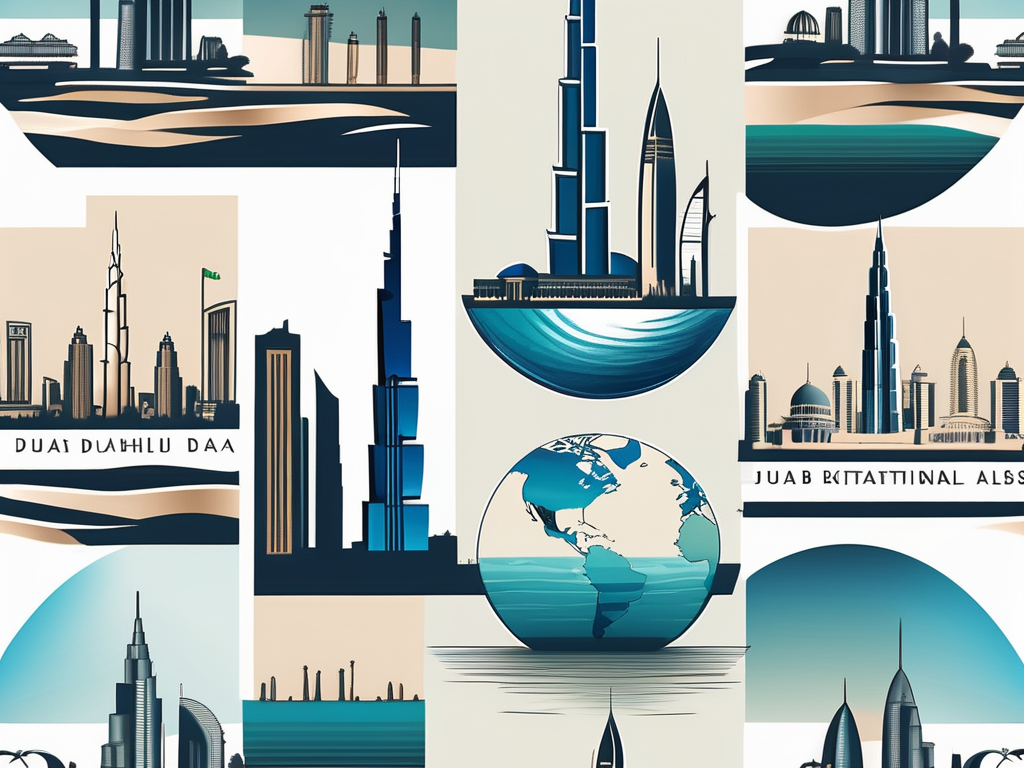 Various iconic landmarks of dubai