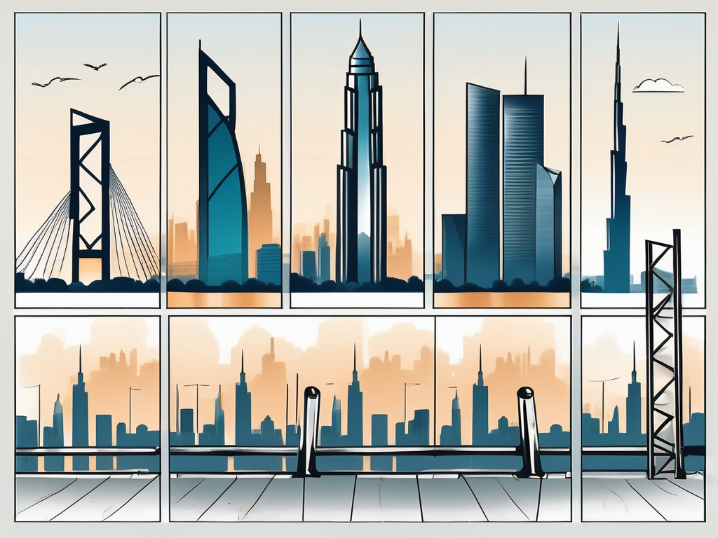 Four symbolic barriers such as a closed book