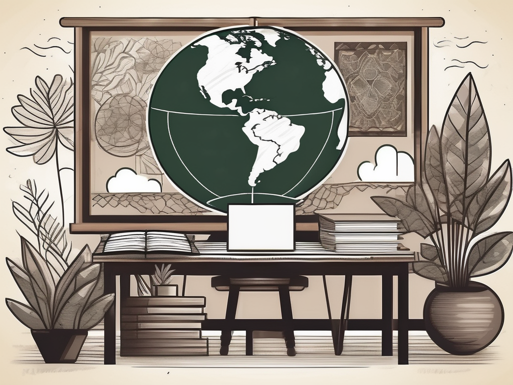 A classroom setting with typical indonesian elements