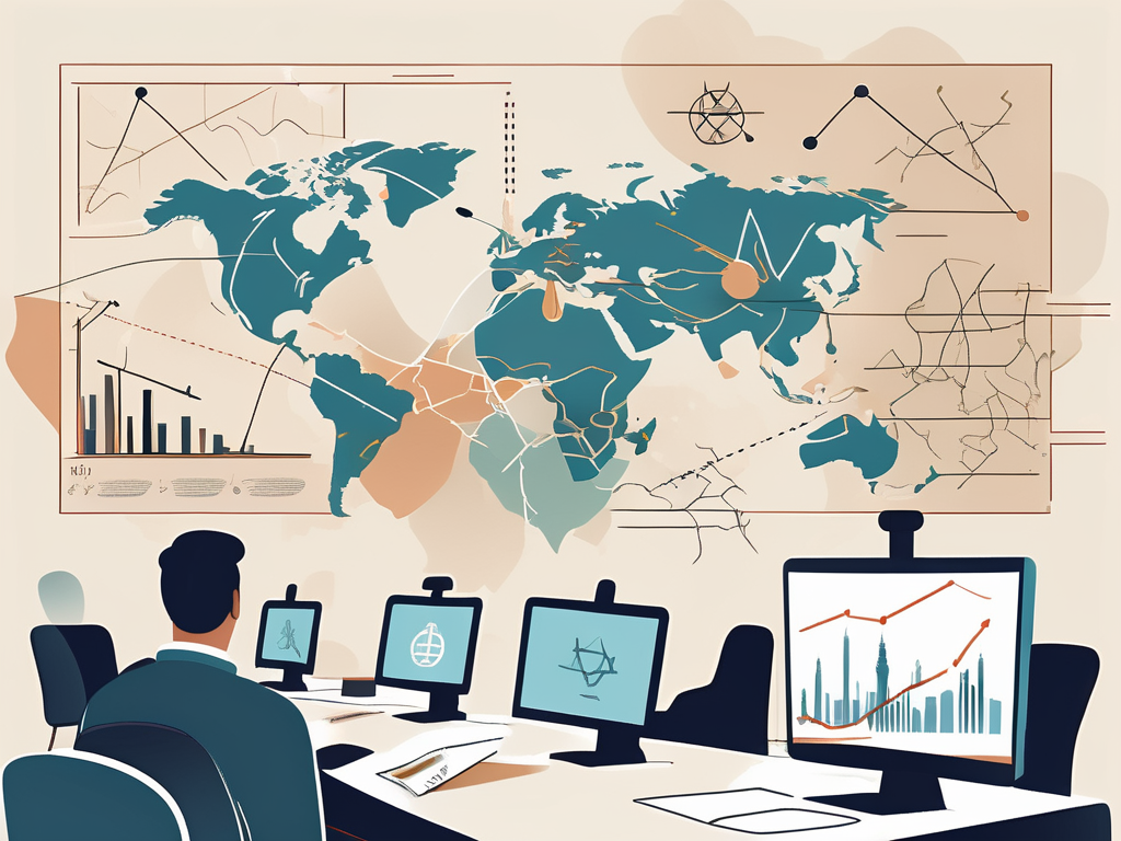 A classroom with various international symbols