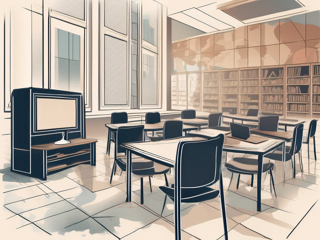 A classroom setting in dubai with distinctive architectural elements