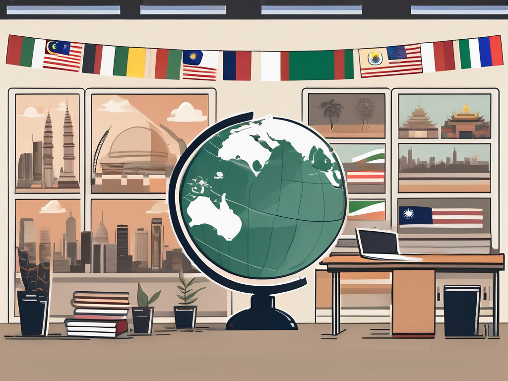 A classroom setting with diverse cultural elements