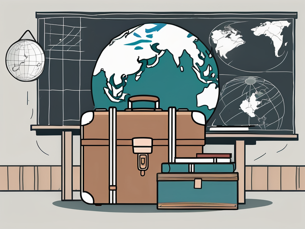 A classroom setting with traditional south korean elements