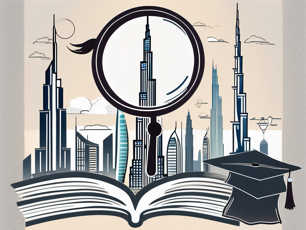 Iconic dubai landmarks like burj khalifa and palm jumeirah