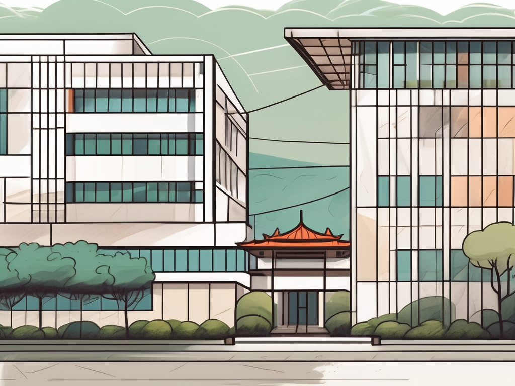 A diverse array of international school buildings in taiwan