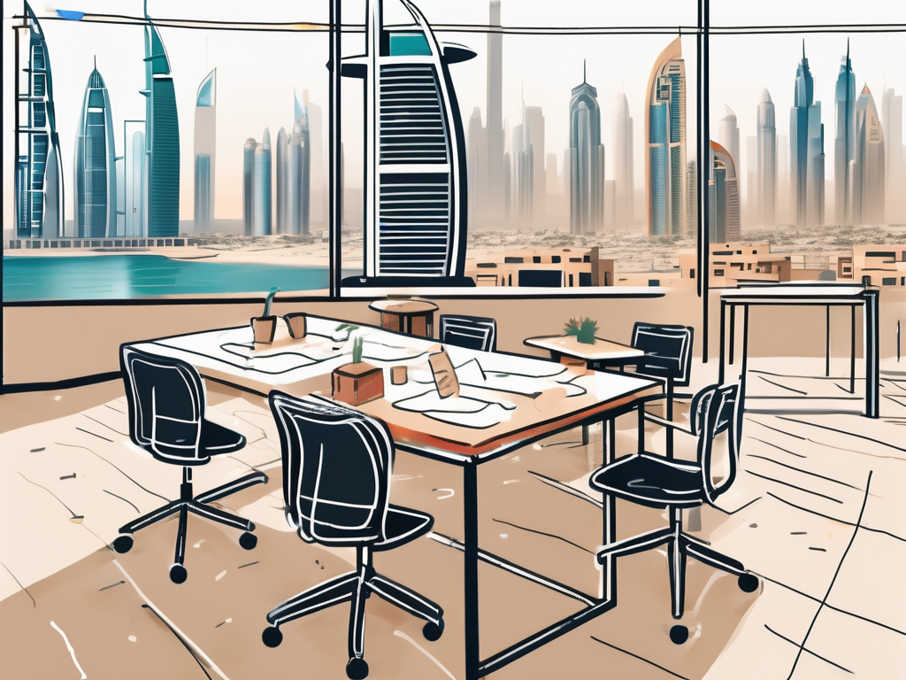 A classroom with various symbols representing challenges such as a cultural barrier