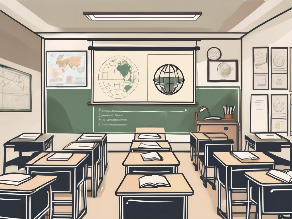 A classroom setting in malaysia with various educational resources like textbooks