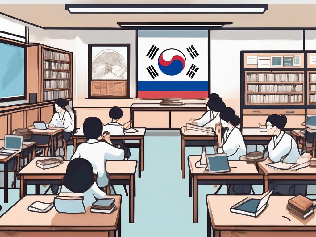 A vibrant classroom setting in south korea