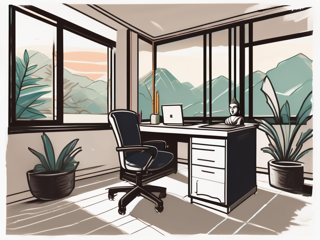 A classroom setting with a teacher's desk progressing to a principal's office