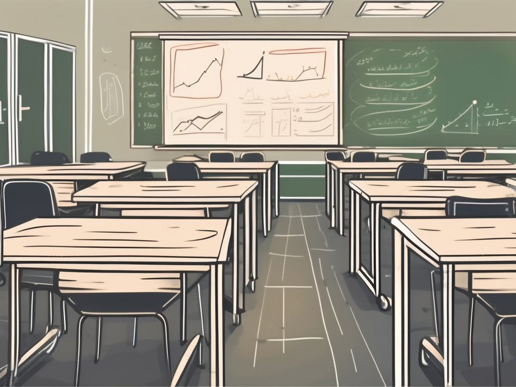 A classroom setting in saudi arabia with empty desks