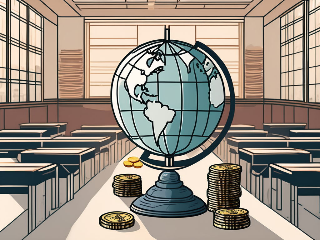 A classroom setting with asian architectural elements