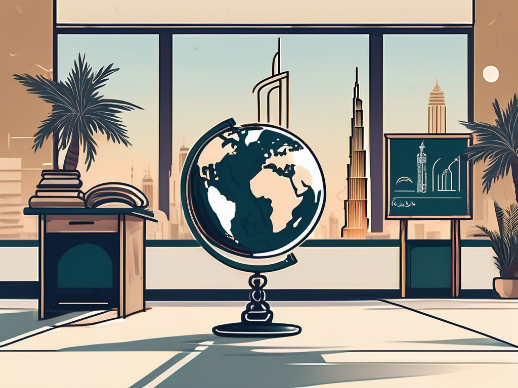 A classroom setting with typical emirati cultural elements