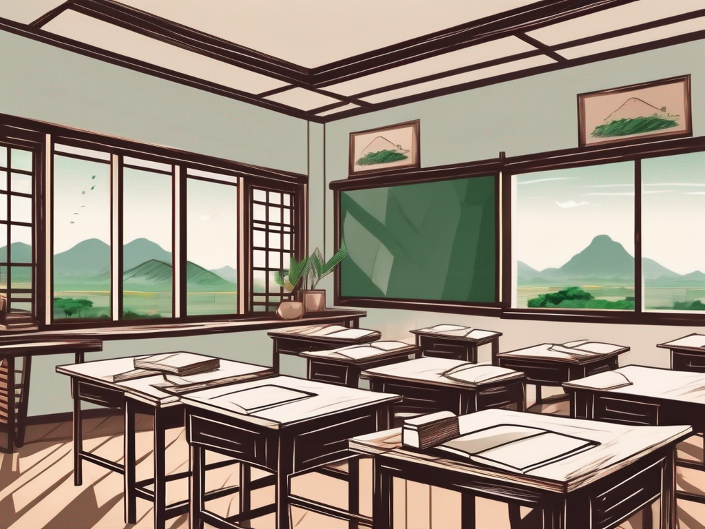 A traditional vietnamese classroom setting