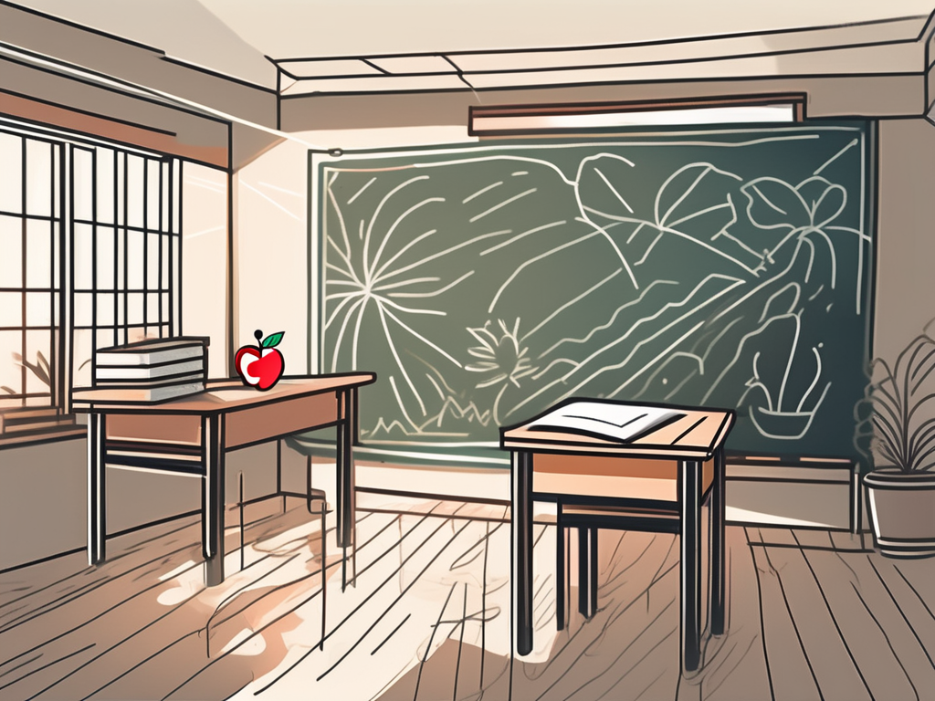 A classroom setting with thai cultural elements