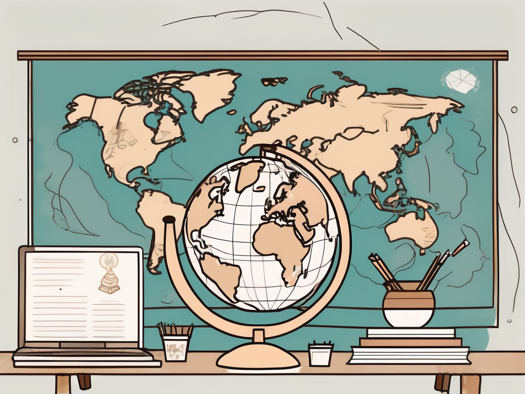 A classroom setting with diverse cultural symbols