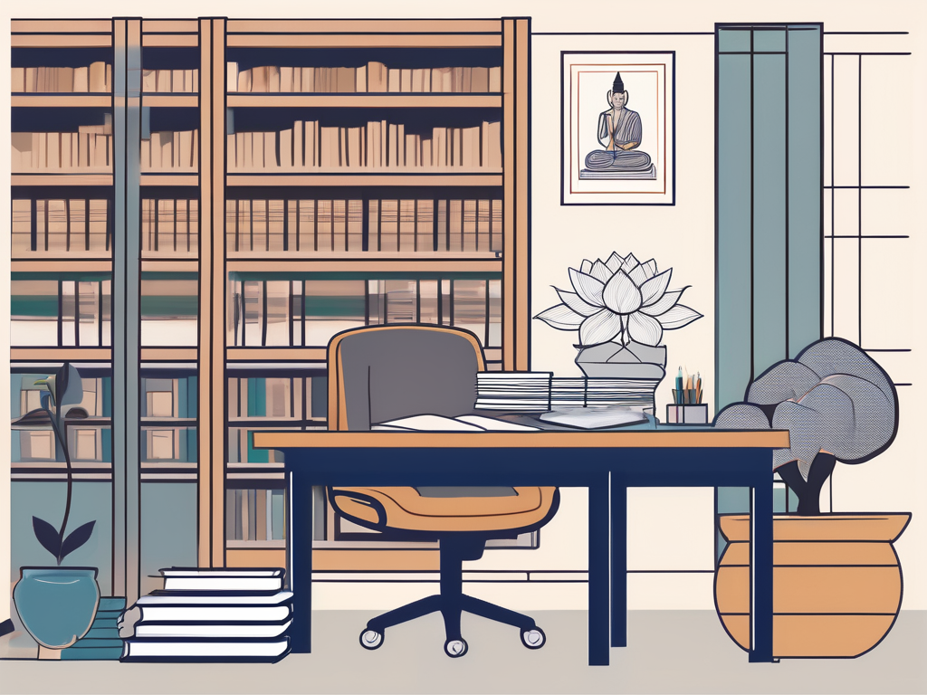 A traditional thai school building with an ipgce (international postgraduate certificate in education) book on a teacher's desk