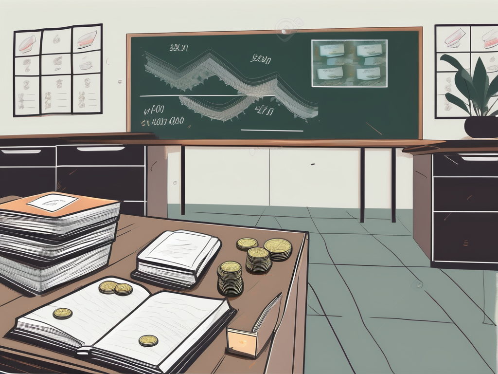 A classroom setting in thailand with an english textbook on a teacher's desk