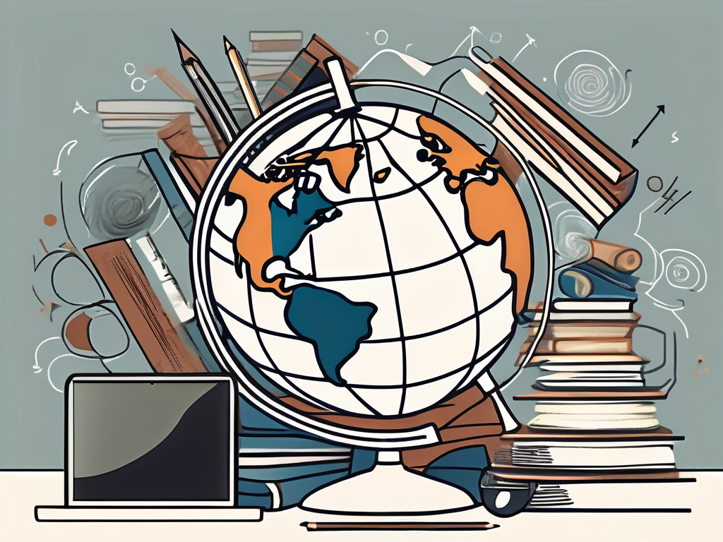 Various educational tools such as a globe