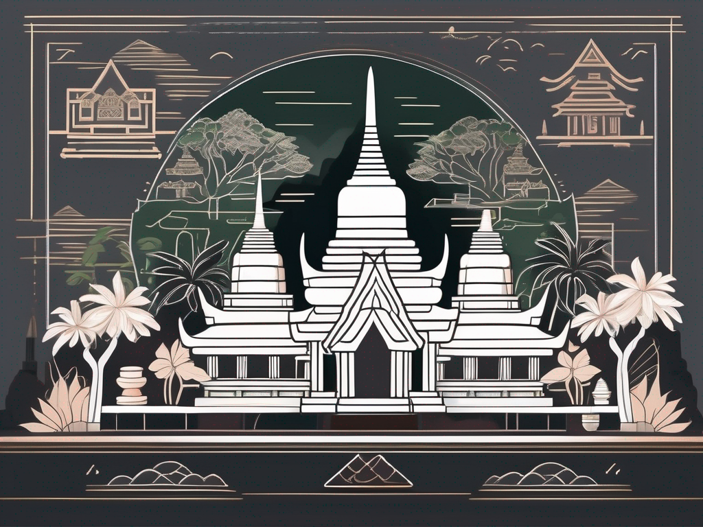 A classroom setting with a chalkboard displaying various financial symbols