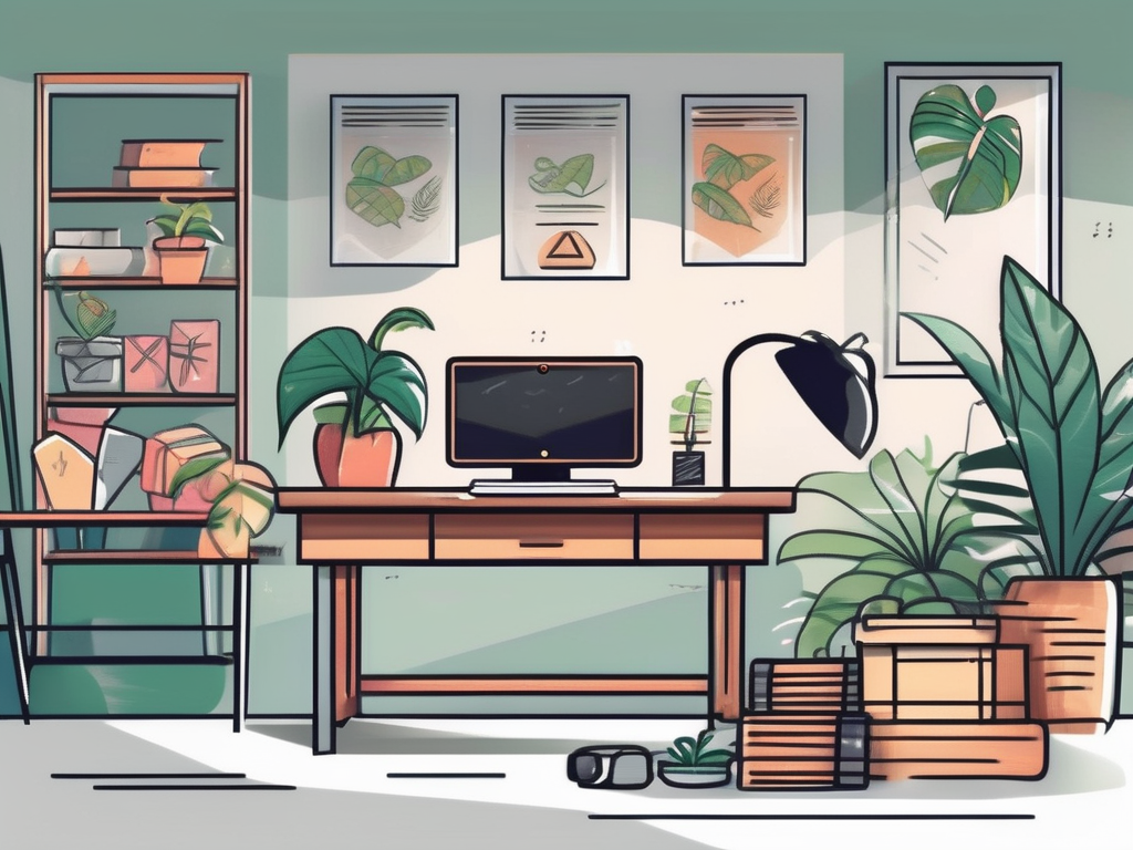 A classroom setting in thailand with elements like a teacher's desk