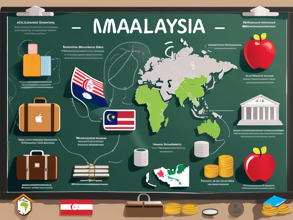 A collection of symbolic items representing teaching in malaysia