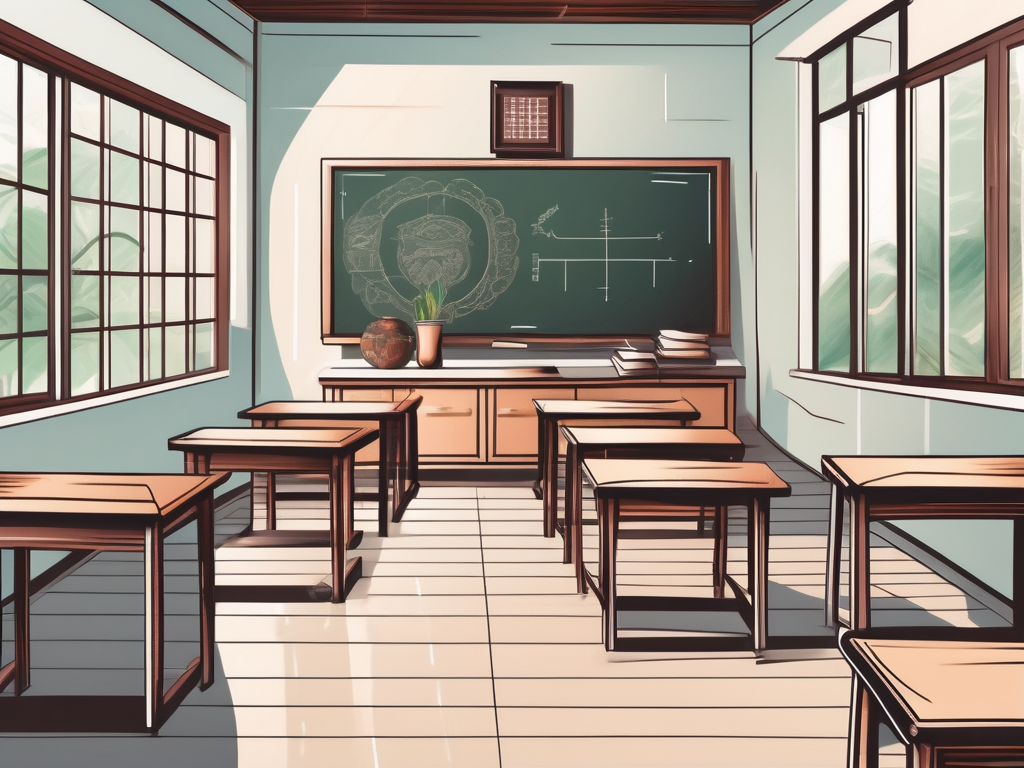 A classroom setting in thailand